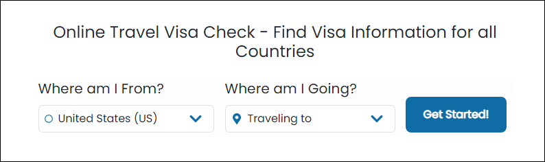 Online visa requirements checker